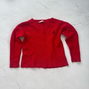Bonpoint Cashmere Cherry Red Knit Top